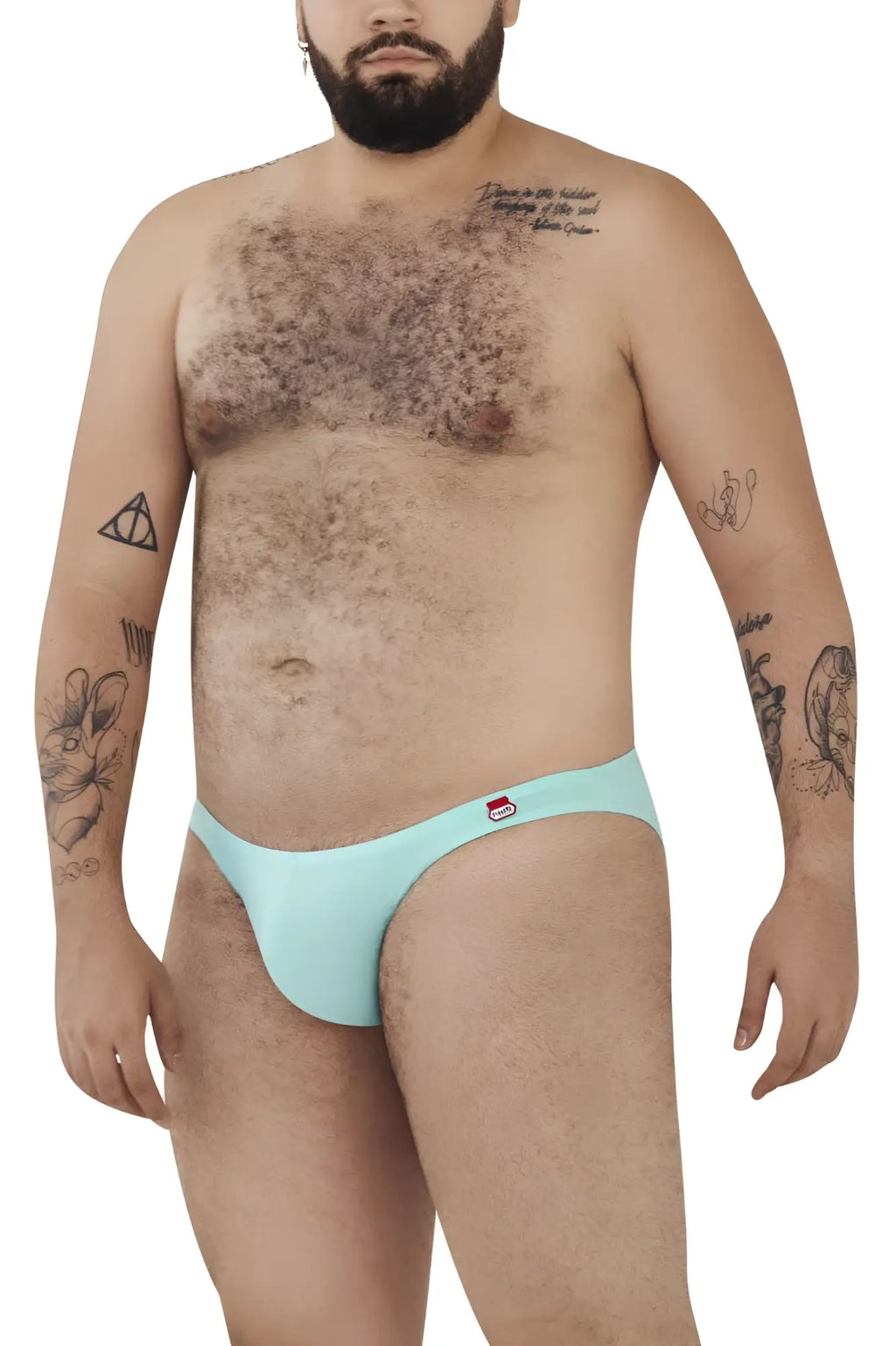 Light blue smooth-fitting pikante pik 0979x angola jockstrap with a small red logo on the waistband front side