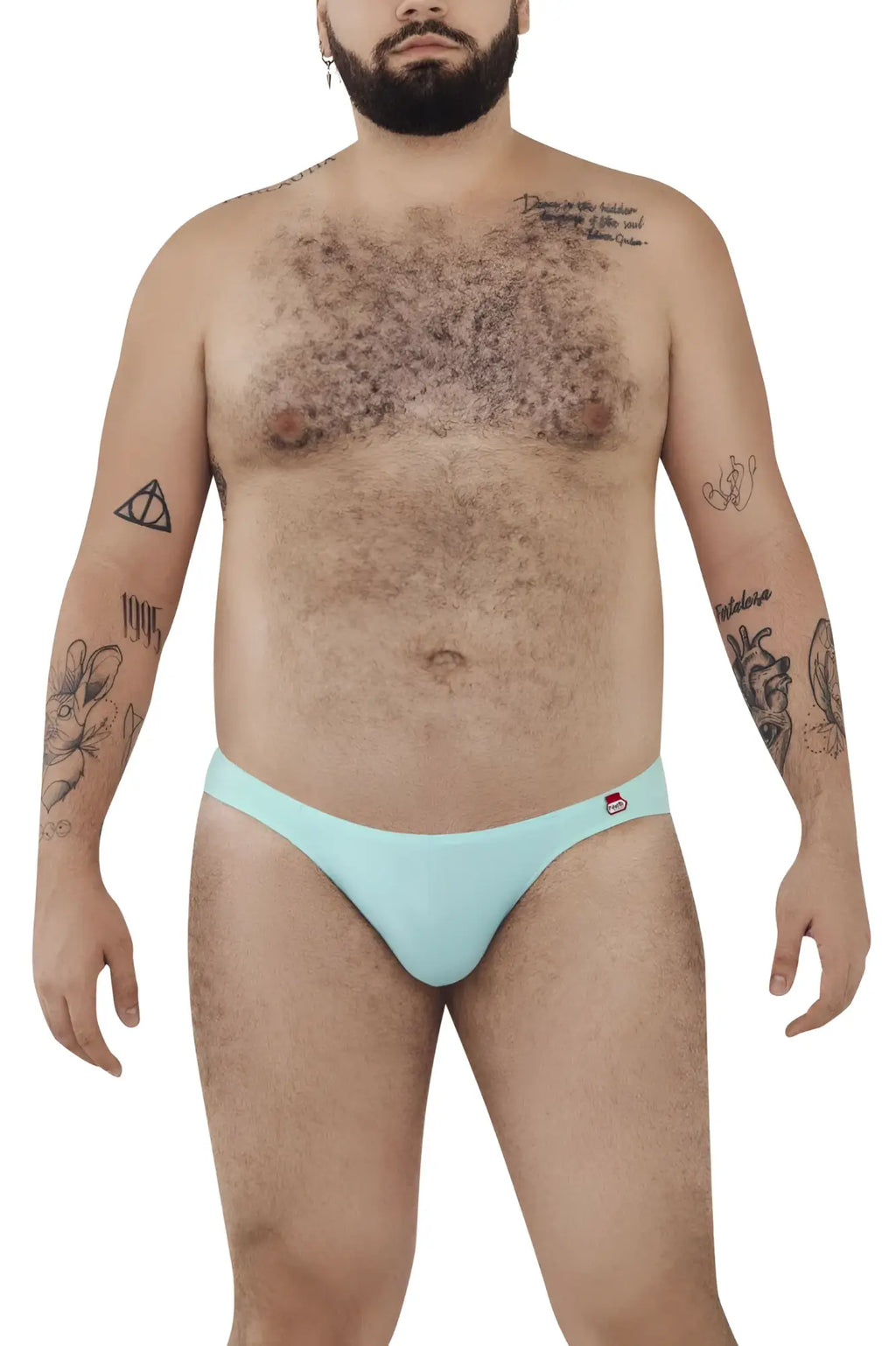 Light blue Pikante PIK 0979X Angola jockstrap briefs with a small red logo on the waistband visible from the front