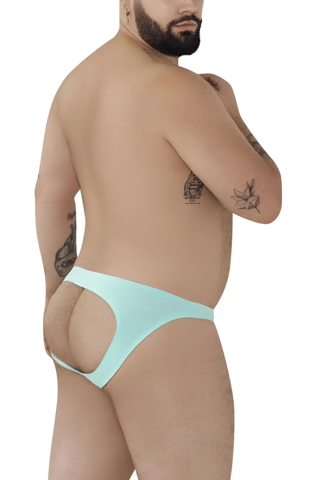 Light blue pikante pik 0979x angola jockstrap thong with seamless cutout design front view