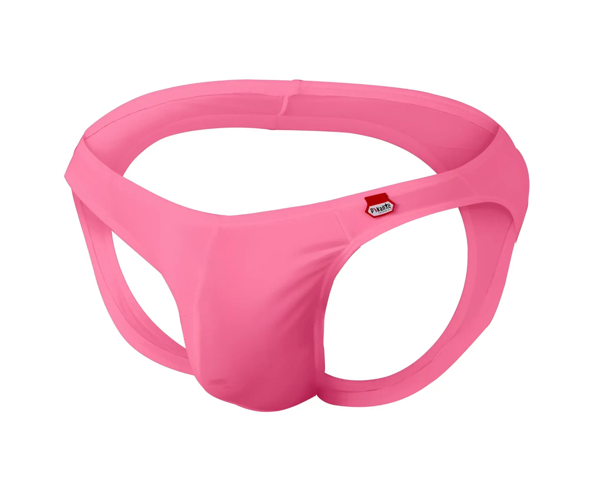 Pink pikante pik 0979x angola jockstrap briefs with smooth form-fitting fabric and small red logo on the side