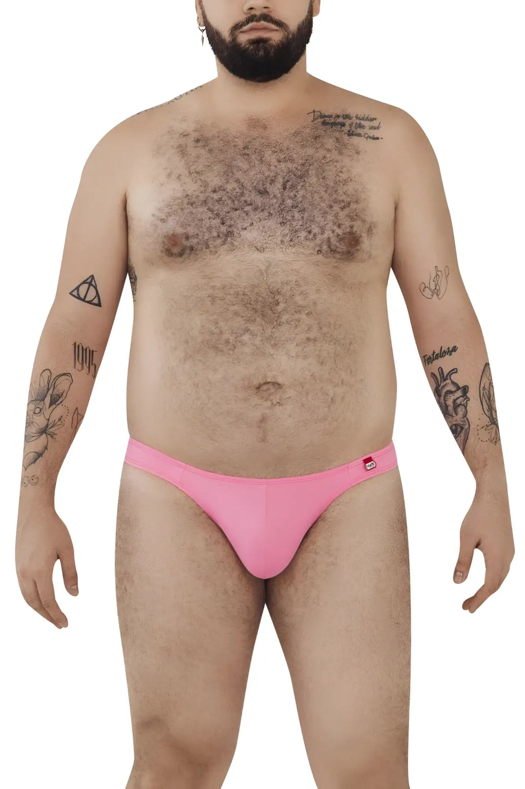 Pink pikante PIK 0979X angola jockstrap briefs with small red logo on waistband in soft fabric