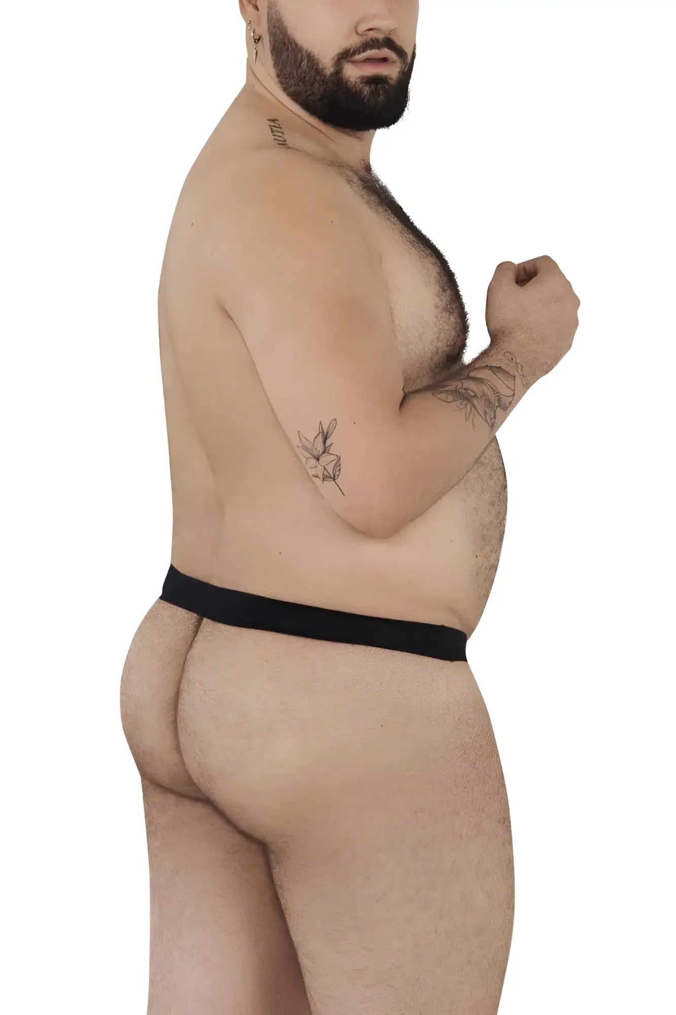 Black pikante PIK 0980X angola ball lifter underwear with elastic waistband and c-ring detail