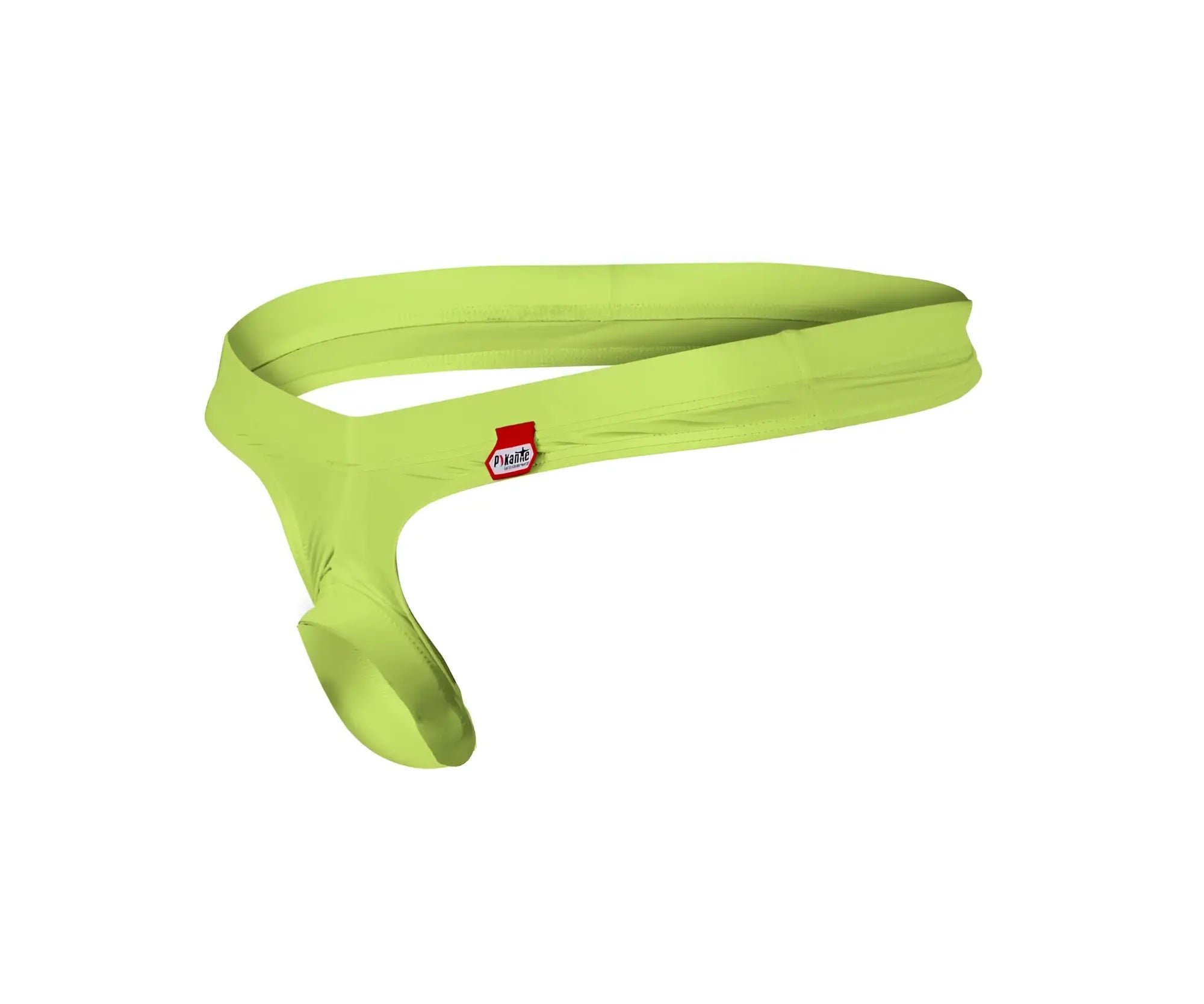 Lime green stretch fabric men’s support belt pikante pik 0980x angola ball lifter with red and white tag