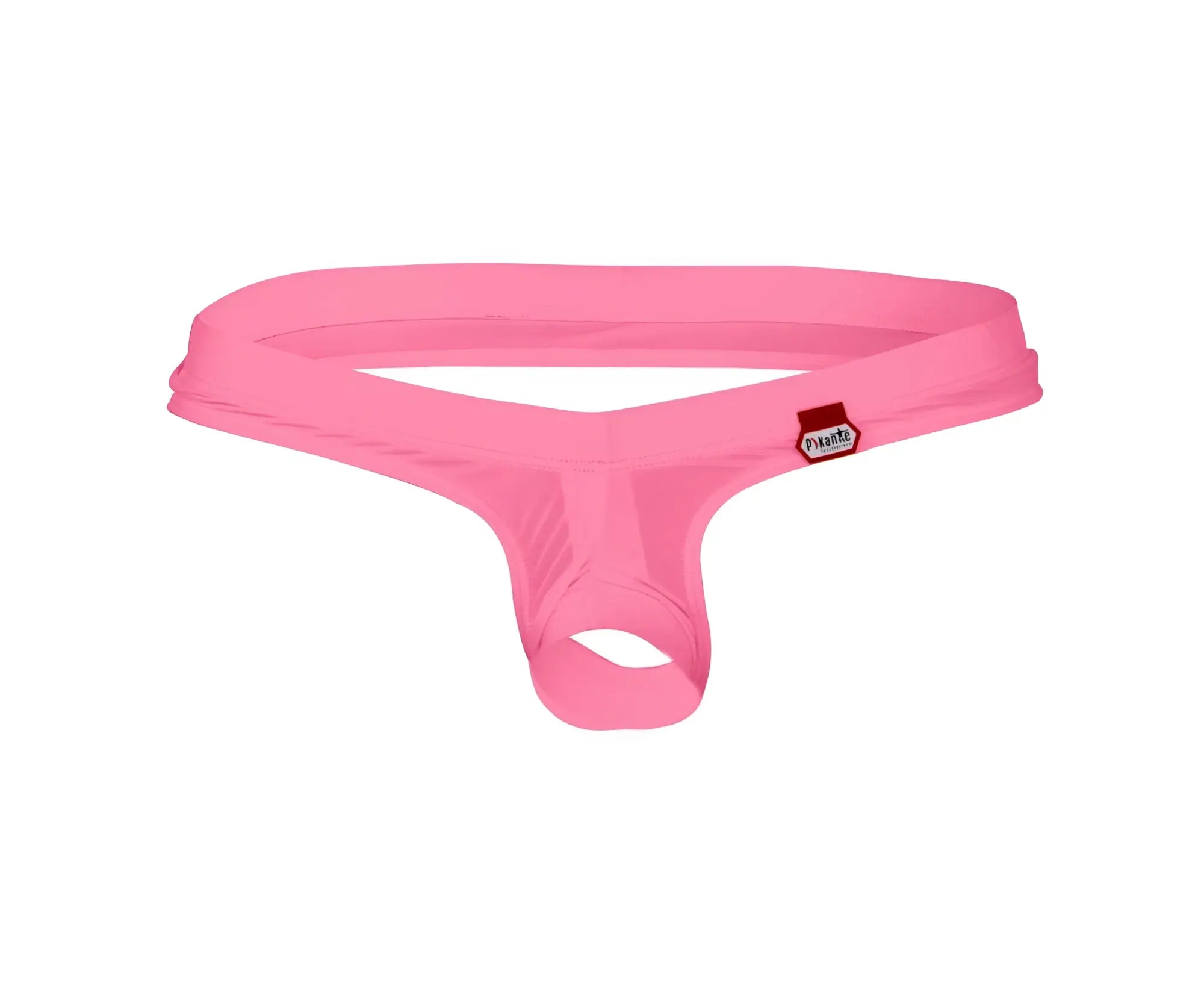 Pink pikante pik 0980x angola ball lifter c-ring men’s thong with smooth stretchy fabric and small red brand tag