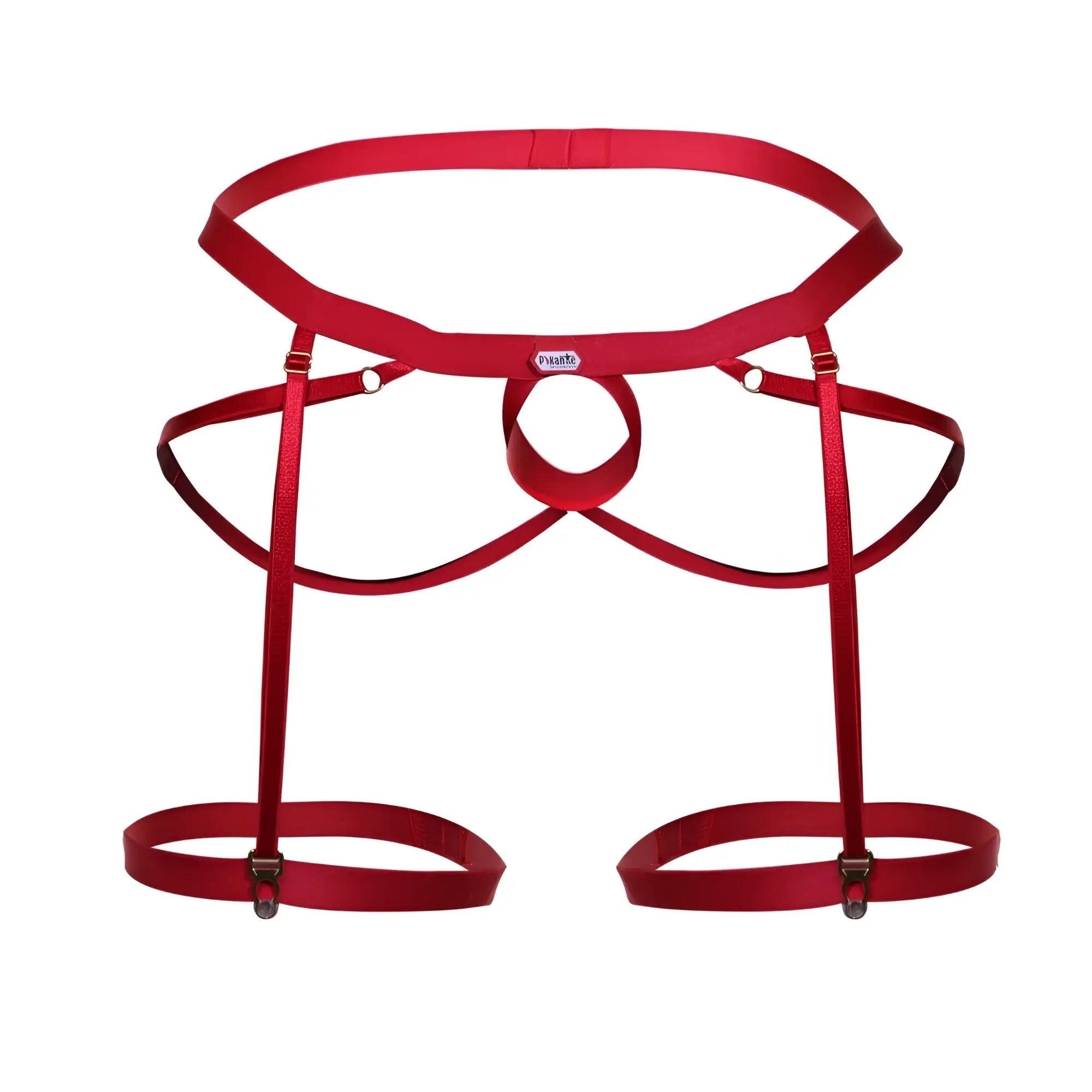 Red satin pikante pik 1017 avellino jockstrap with adjustable straps and metal clasps in red color