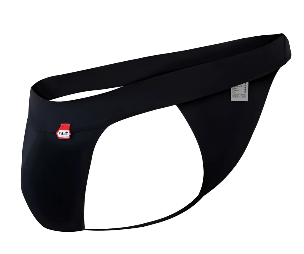 Black pikante pIK 1024X terni briefs with red logo patch on left hip for stylish comfortable wear