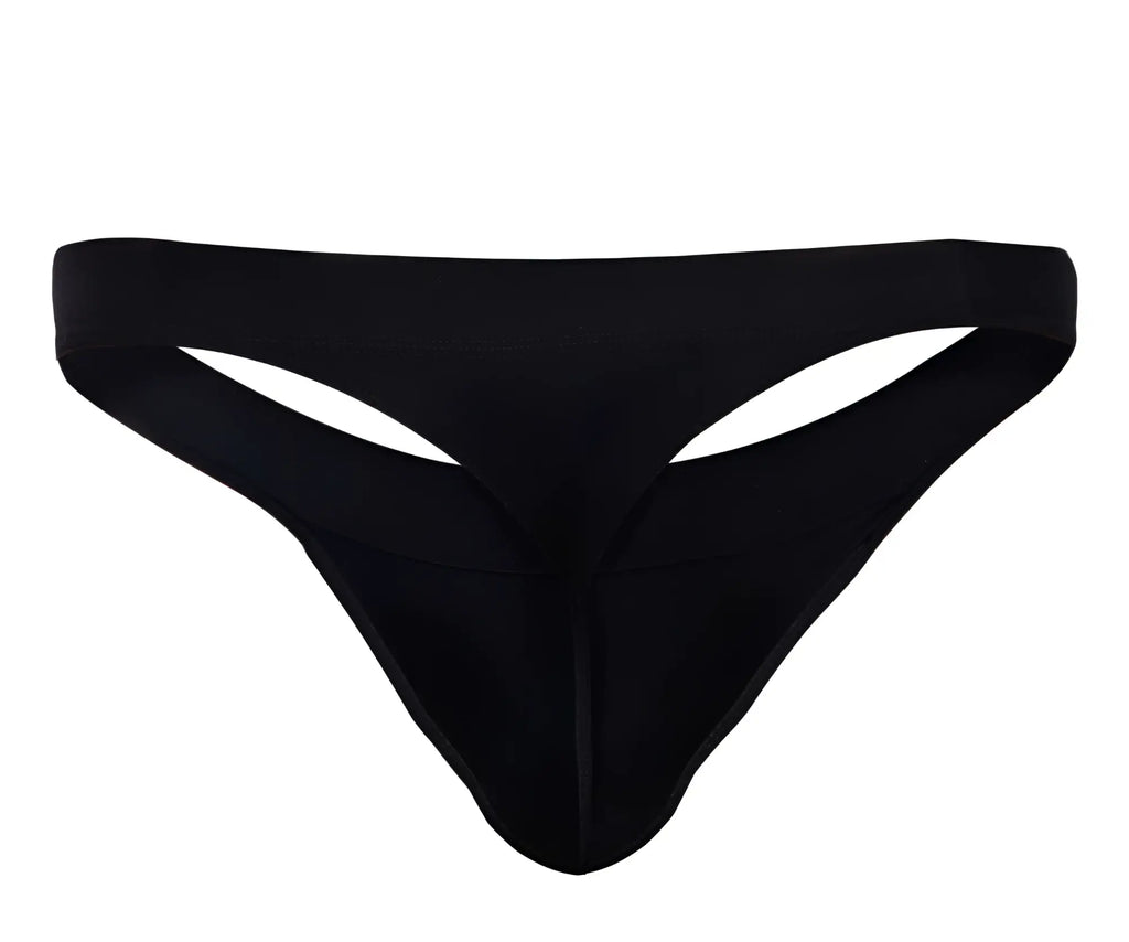 Black seamless thong by Pikante PIK 1024X Terni made of stretchy fabric with smooth form-fitting design showing back side