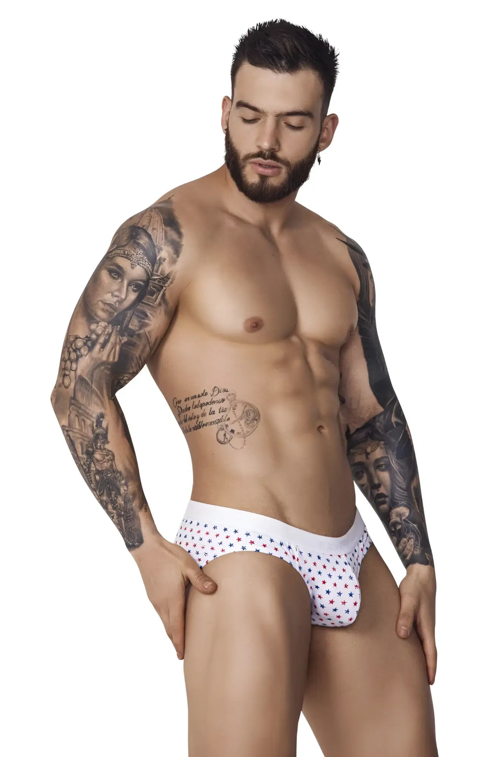 Pikante PIK 1072 blaze briefs white briefs with a pattern of small colorful stars for comfortable everyday wear