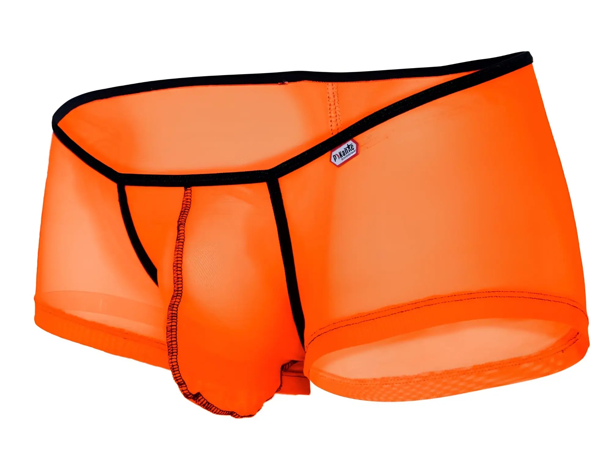Pikante PIK 1273 sonar trunks bright orange mesh briefs with black trim and a small brand tag visible