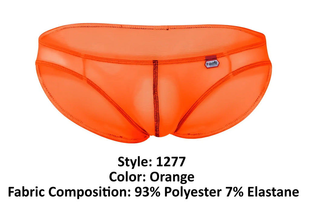 Bright orange pikante PIK 1277 sonar briefs made of mesh with sleek form-fitting design and subtle stitching details