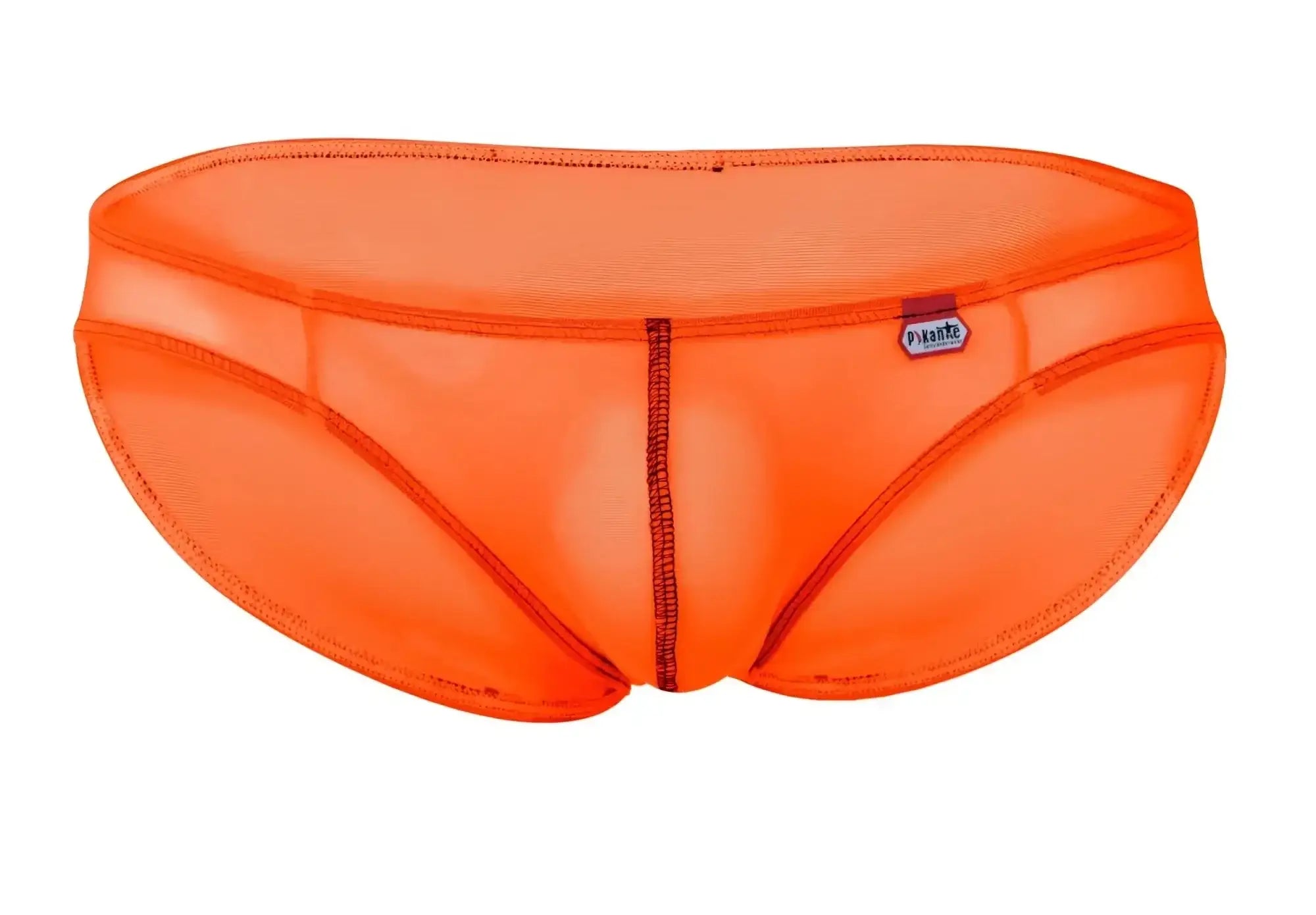 Pikante pik 1277 sonar briefs bright orange mesh with sleek form-fitting design and visible seam stitching