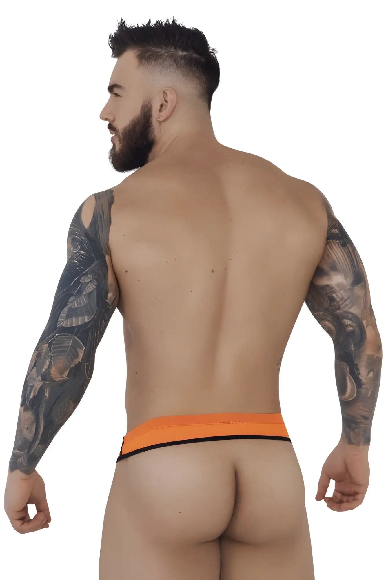 Orange and black pikante PIK 1278 sonar ball lifter athletic briefs with snug fit and supportive design
