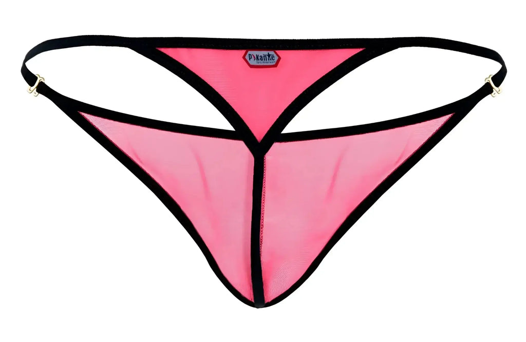 Front view of Pikante PIK 1279 Sonar thong in fuchsia with black trim.