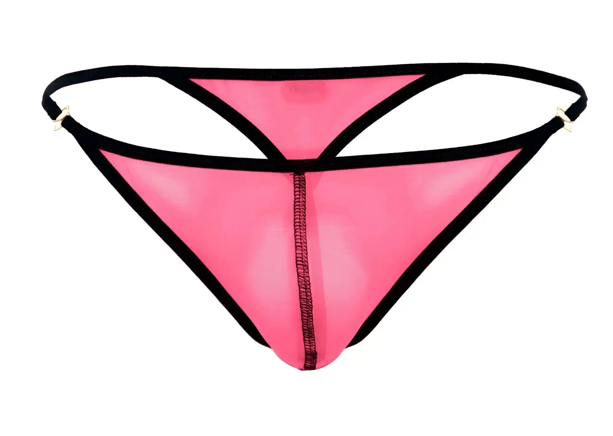 Front view of Pikante PIK 1279 Sonar thongs in fuchsia with black trim.