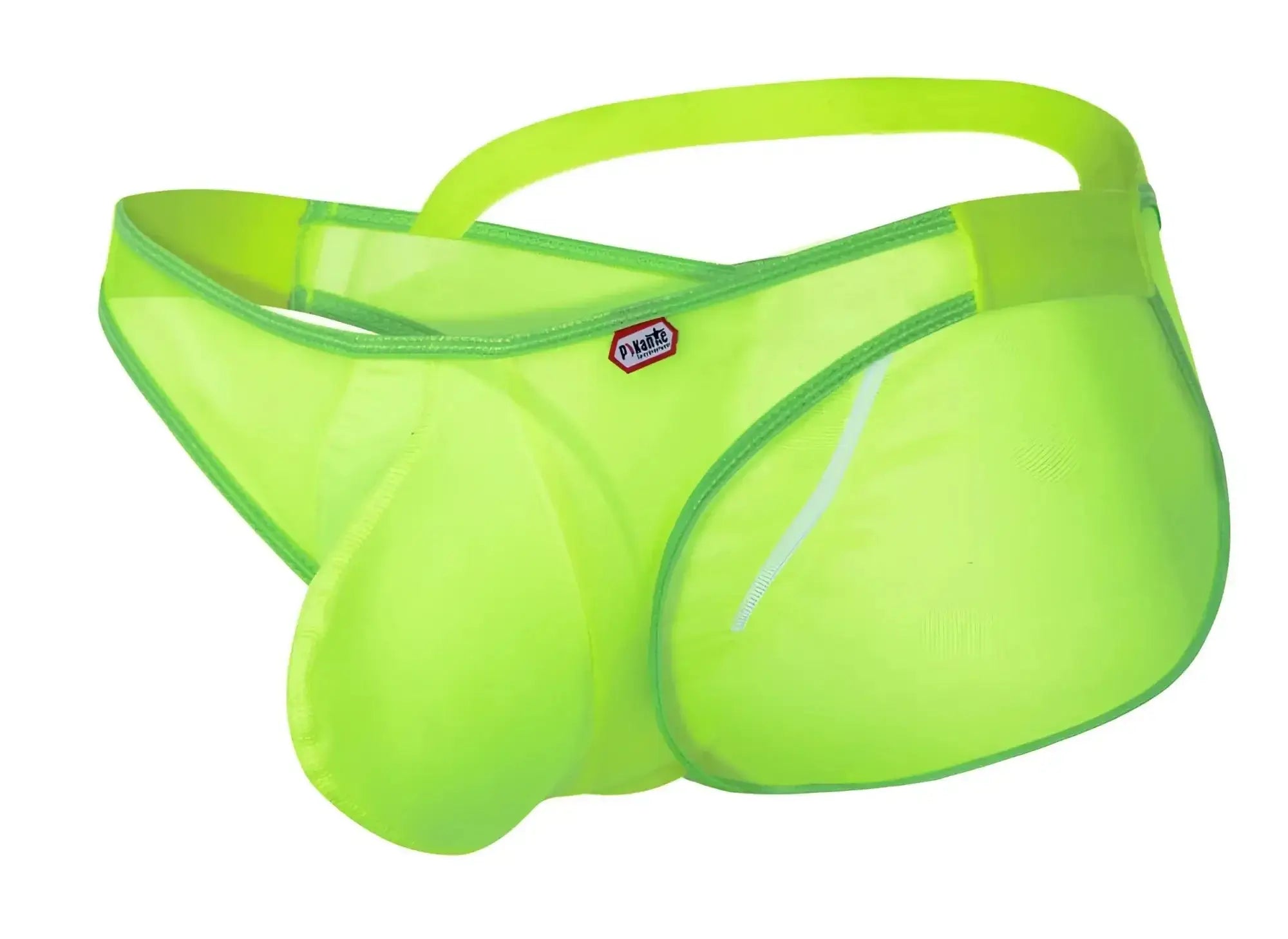 Pikante PIK 1283 Bestival green bikini, front view showing the mesh design and pouch.