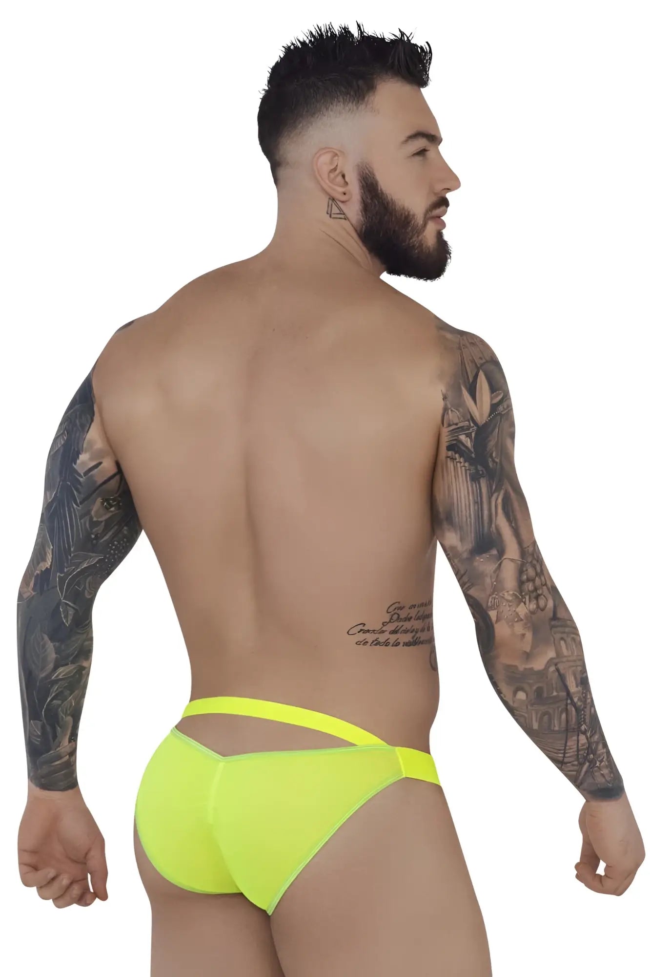 Bright neon yellow pikante pik 1283 bestival bikini briefs with sleek form-fitting design for athletic use