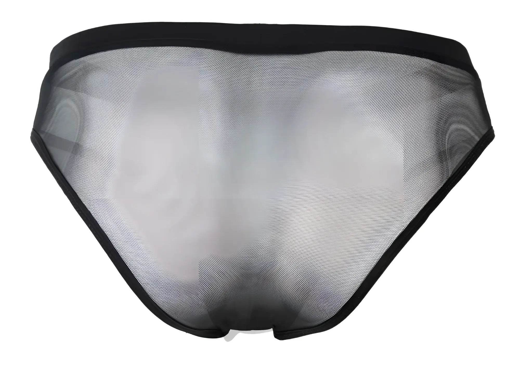 Black mesh briefs with solid black waistband and leg openings from pikante PIK 1289 Itadaki briefs in color black