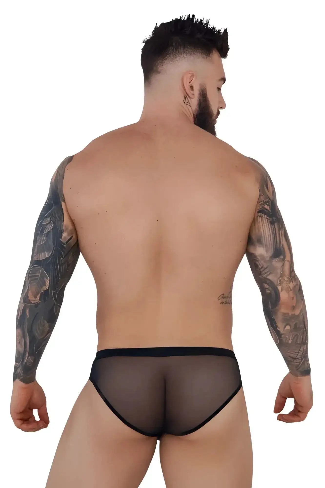 Pikante PIK 1289 Itadaki Briefs in black, back view on a model.