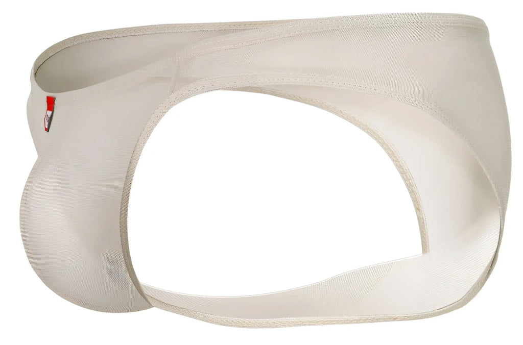 Cream-colored mesh Pikante PIK 1822 luxury briefs with a subtle red logo on the side in beige color