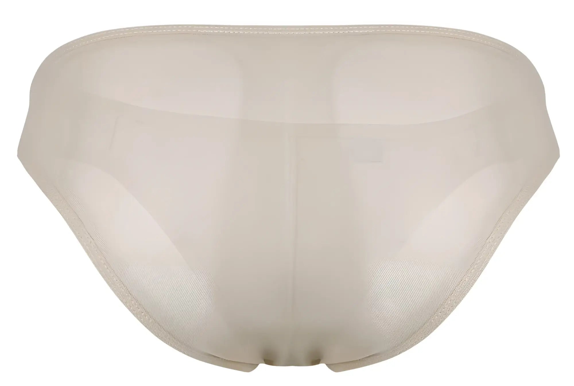 Beige pikante pik 1822 luxury briefs in sheer mesh with a smooth seamless design shown from the back side