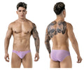 Pikante pik 1822 luxury briefs in lavender sheer mesh with a small red logo on the front