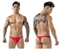 Red thong briefs pikante PIK 1823 luxury thongs with small side logo in vibrant red color for stylish comfort
