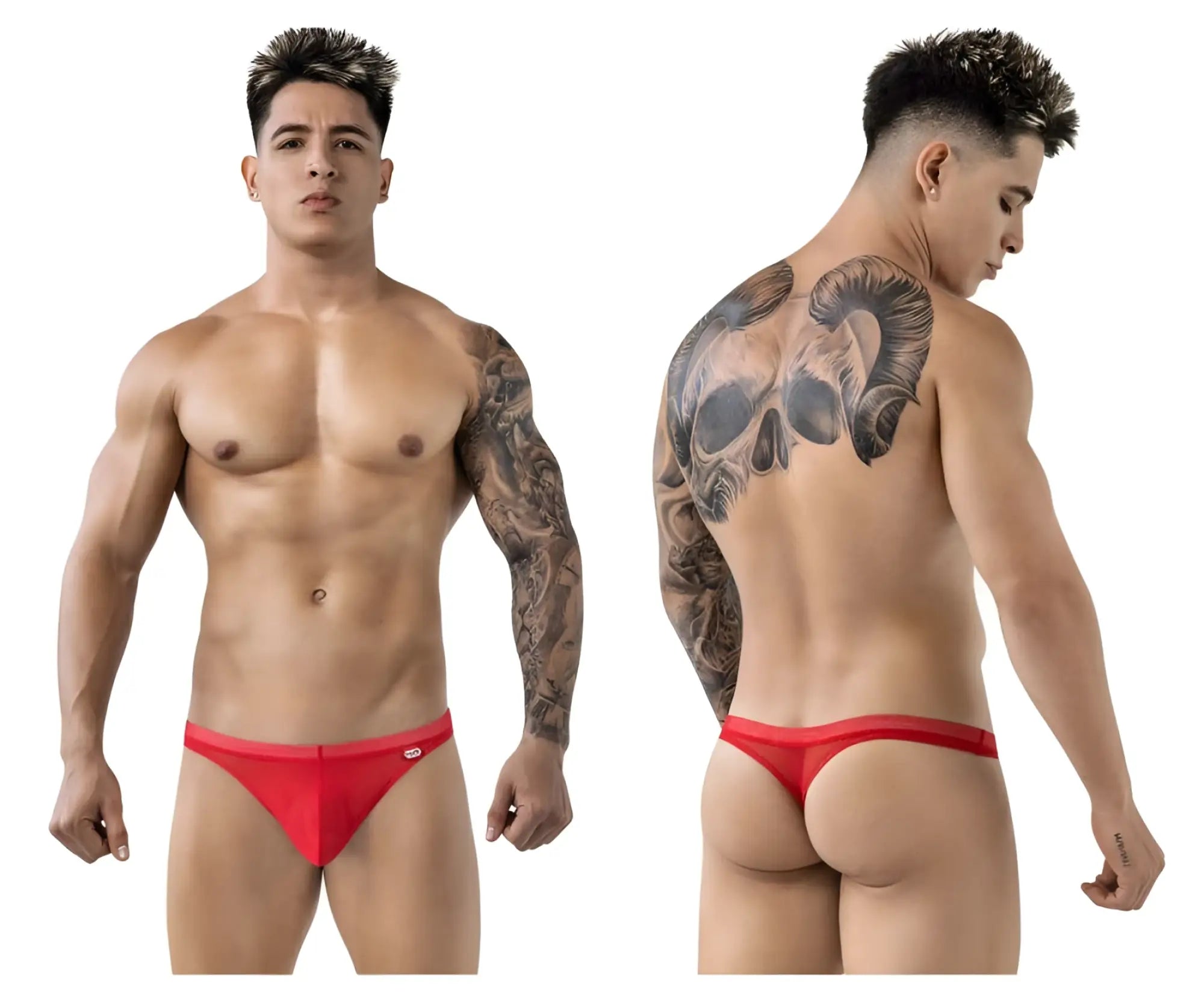 Red thong briefs pikante PIK 1823 luxury thongs with small side logo in vibrant red color for stylish comfort