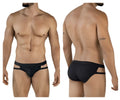 Black pikante pik 2114 lenox briefs with sleek form fitting design and distinctive side cutouts for comfortable wear