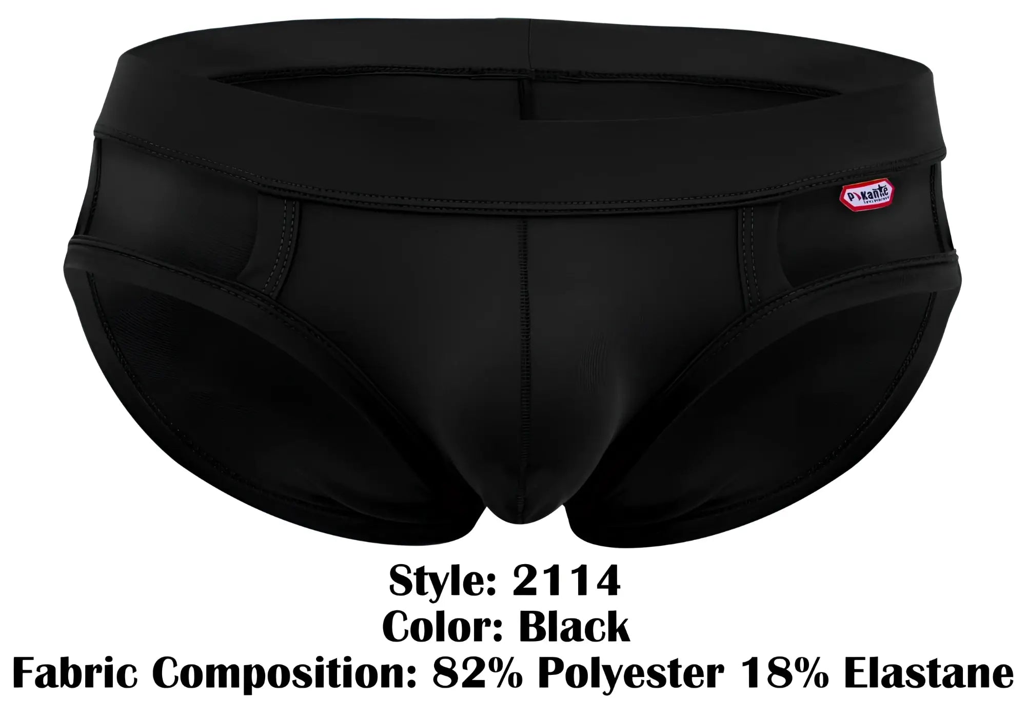 Black men’s briefs pikante pik 2114 lenox style 2114 made of 82 percent polyester 18 percent elastane in black
