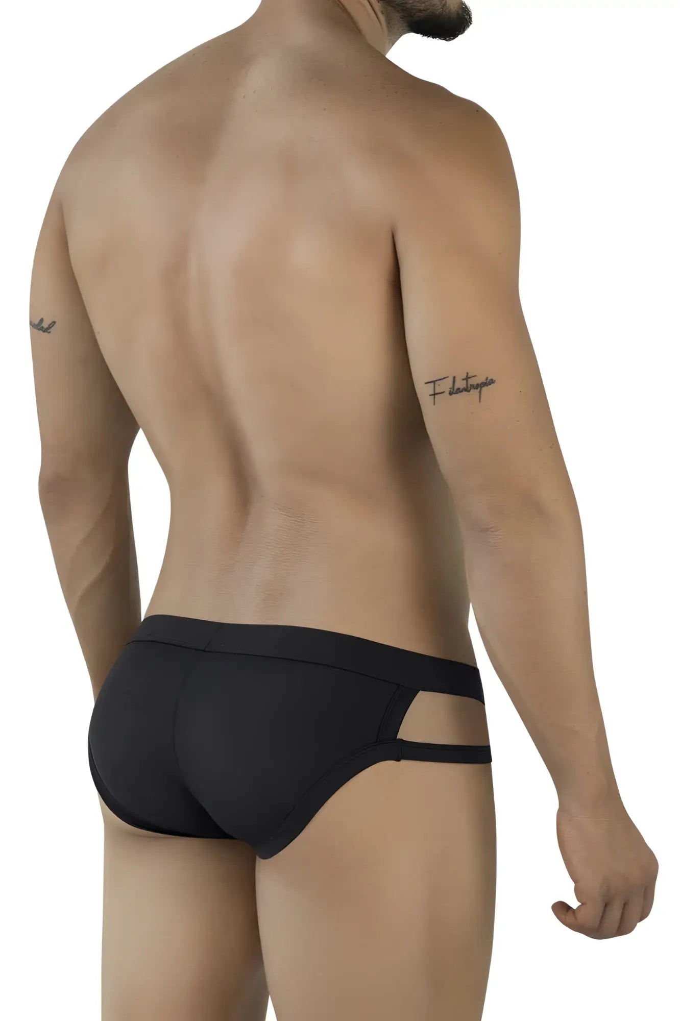 Back view of Pikante PIK 2114 Lenox black briefs on a male model.