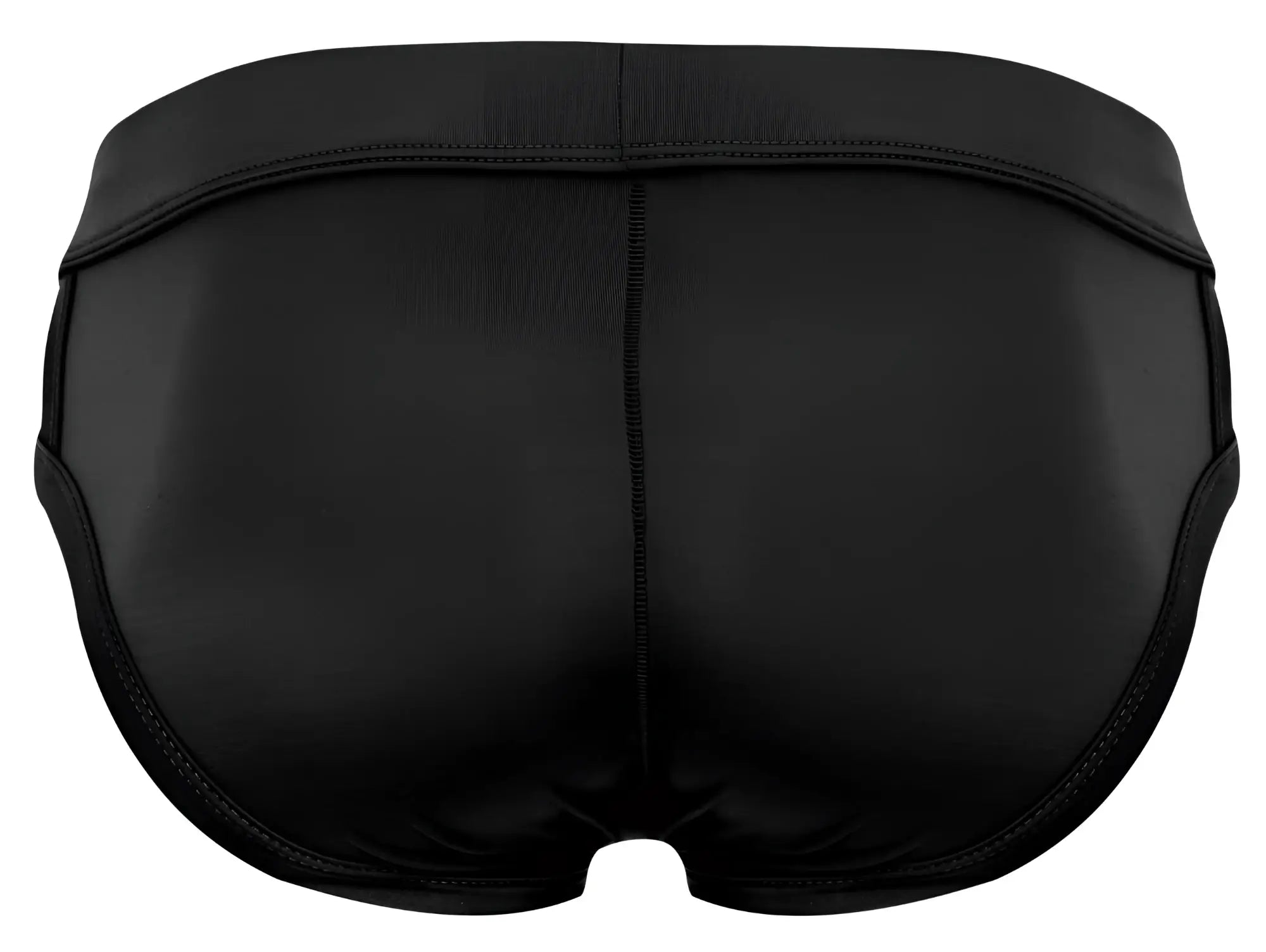 Black pikante pik 2114 lenox briefs with smooth glossy finish and reinforced stitching on swim trunks