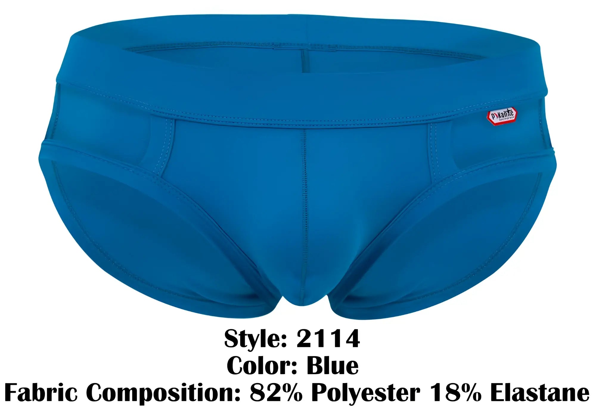 Bright blue pikante pik 2114 lenox men’s briefs made of 82% polyester 18% elastane with a snug fit and visible seams