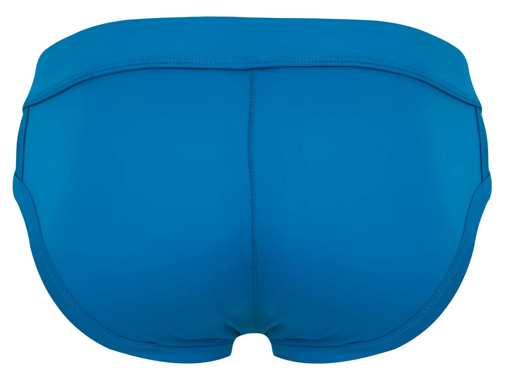 Solid blue pikante pik 2114 lenox briefs swim trunks with smooth stretchy fabric and clean stitching