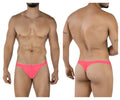 Bright pink pikante pik 2115 amusing thongs seamless fabric briefs with minimalist design and small side logo