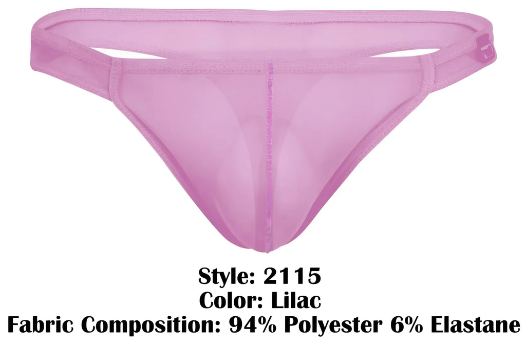 Lilac sheer mesh thong made of 94% polyester and 6% elastane from pikante PIK 2115 amusing thongs collection