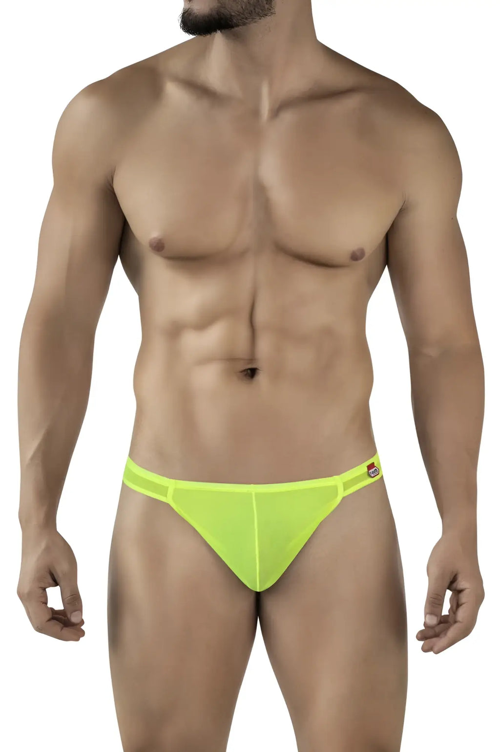 Bright neon green mesh briefs with a small logo on the sideband from Pikante PIK 2115 Amusing Thongs