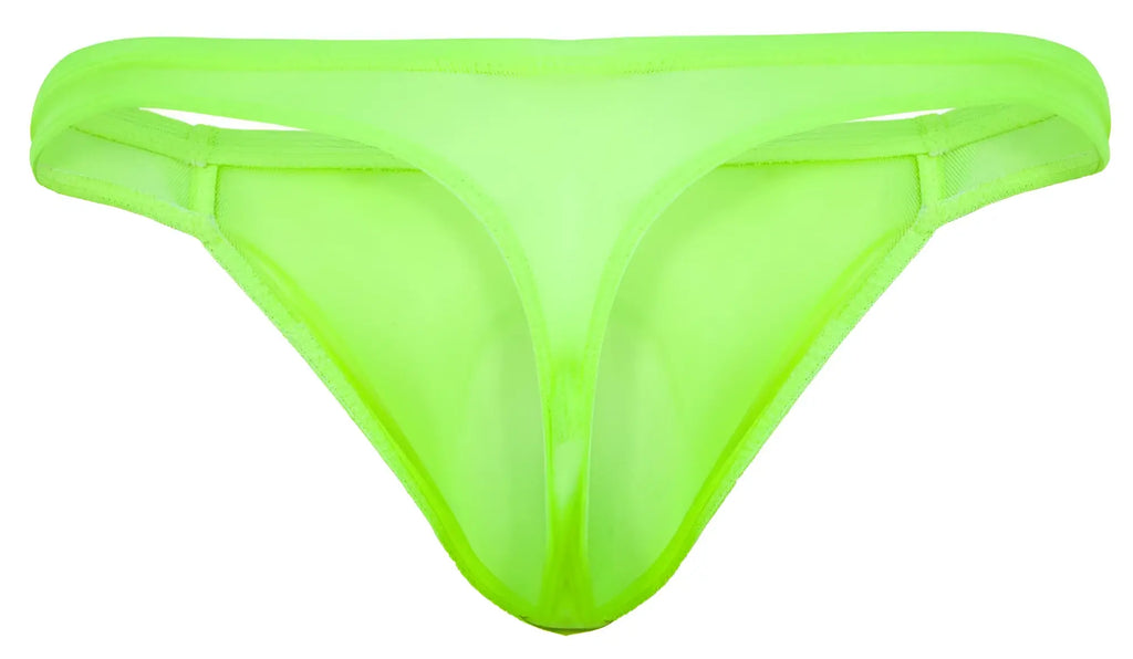 Neon green mesh thong from pikante piao 2115 amusing thongs featuring breathable mesh fabric and vibrant color