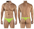 Neon green mesh thong with a small logo on the sideband from pikante PIK 2115 amusing thongs collection