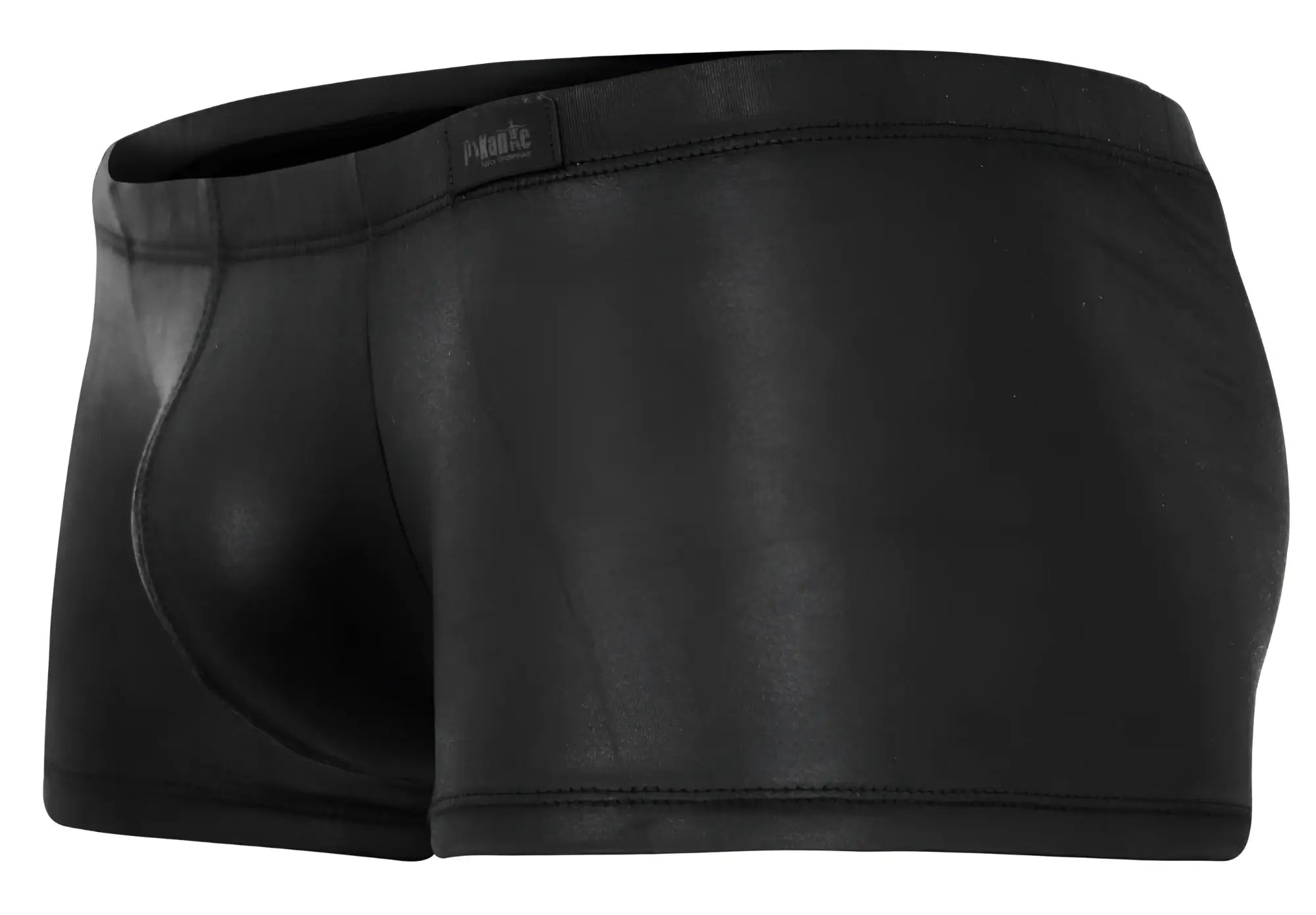 Black glossy faux leather briefs pikante PIK 2116 candy trunks with a sleek form-fitting design and subtle brand tag