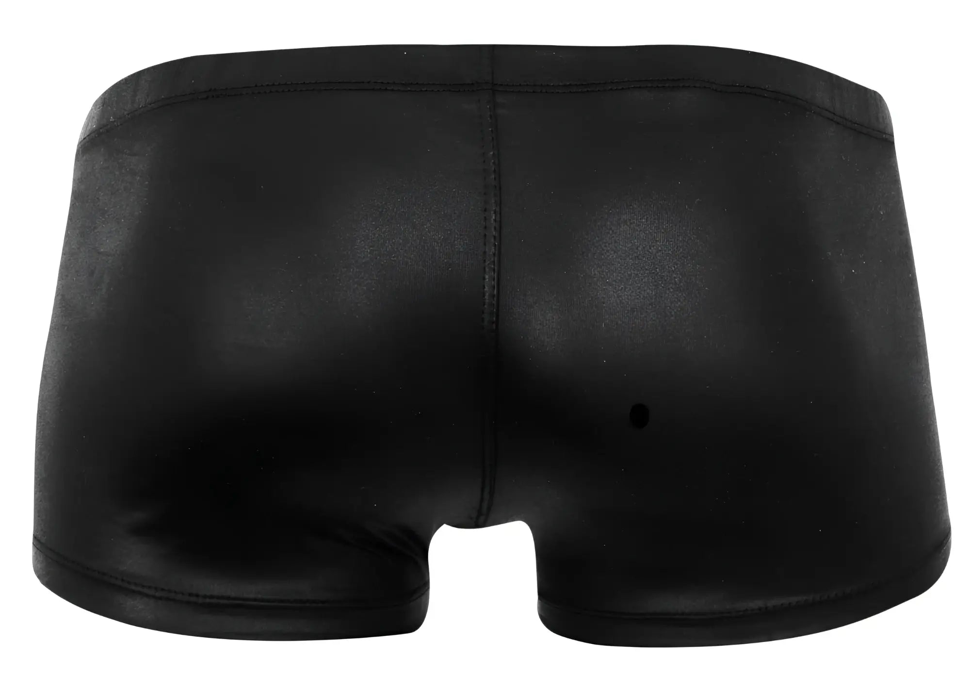 Black shiny faux leather briefs pikante pik 2116 candy trunks front view with sleek design and comfortable fit