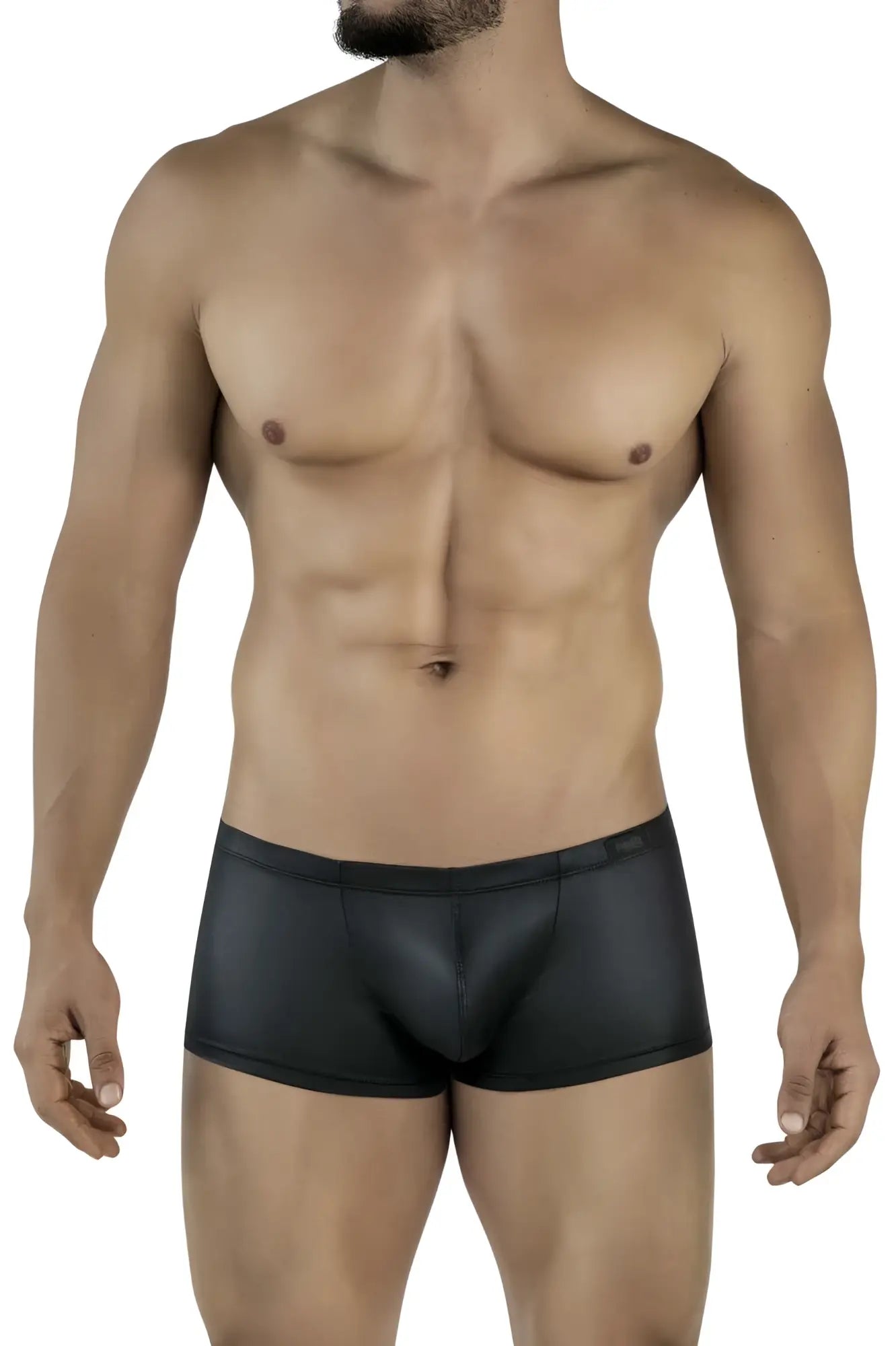 Black sleek form-fitting briefs with smooth glossy finish pikante pik 2116 candy trunks color black