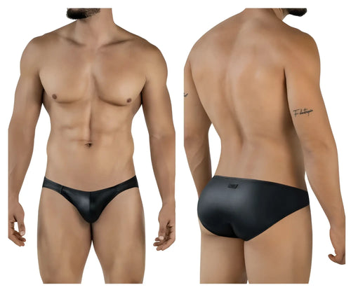 Pikante pik 2117 candy briefs black leather with sleek form-fitting design and subtle stitching details