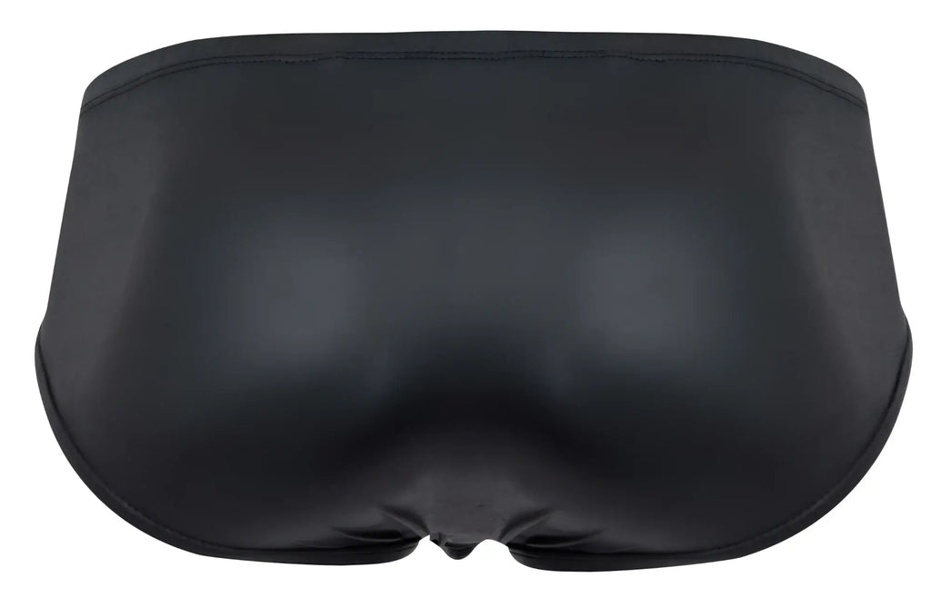 Black glossy-finish swim trunks pikante pik 2118 candy briefs with smooth form-fitting design in black color