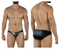 Front and back view of Pikante PIK 2121 Gold Cup briefs in black worn by a male model.