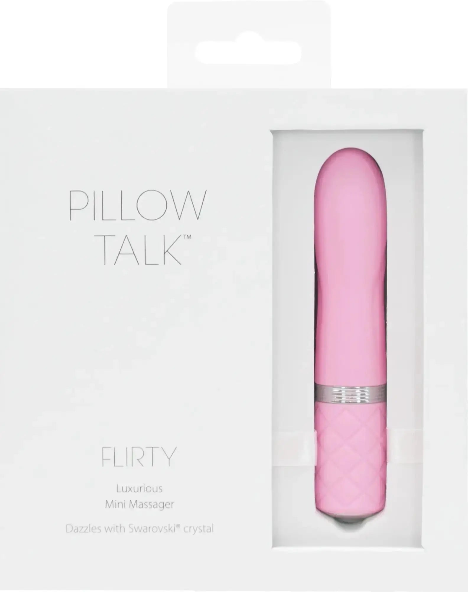 Pink pillow talk flirty mini massager with quilted texture and silver accent band from Pillow Talk Pillow Talk Flirty
