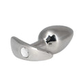 Silver-plated metal anal plug with smooth rounded head and integrated flange from pillow talk sneaky luxurious series