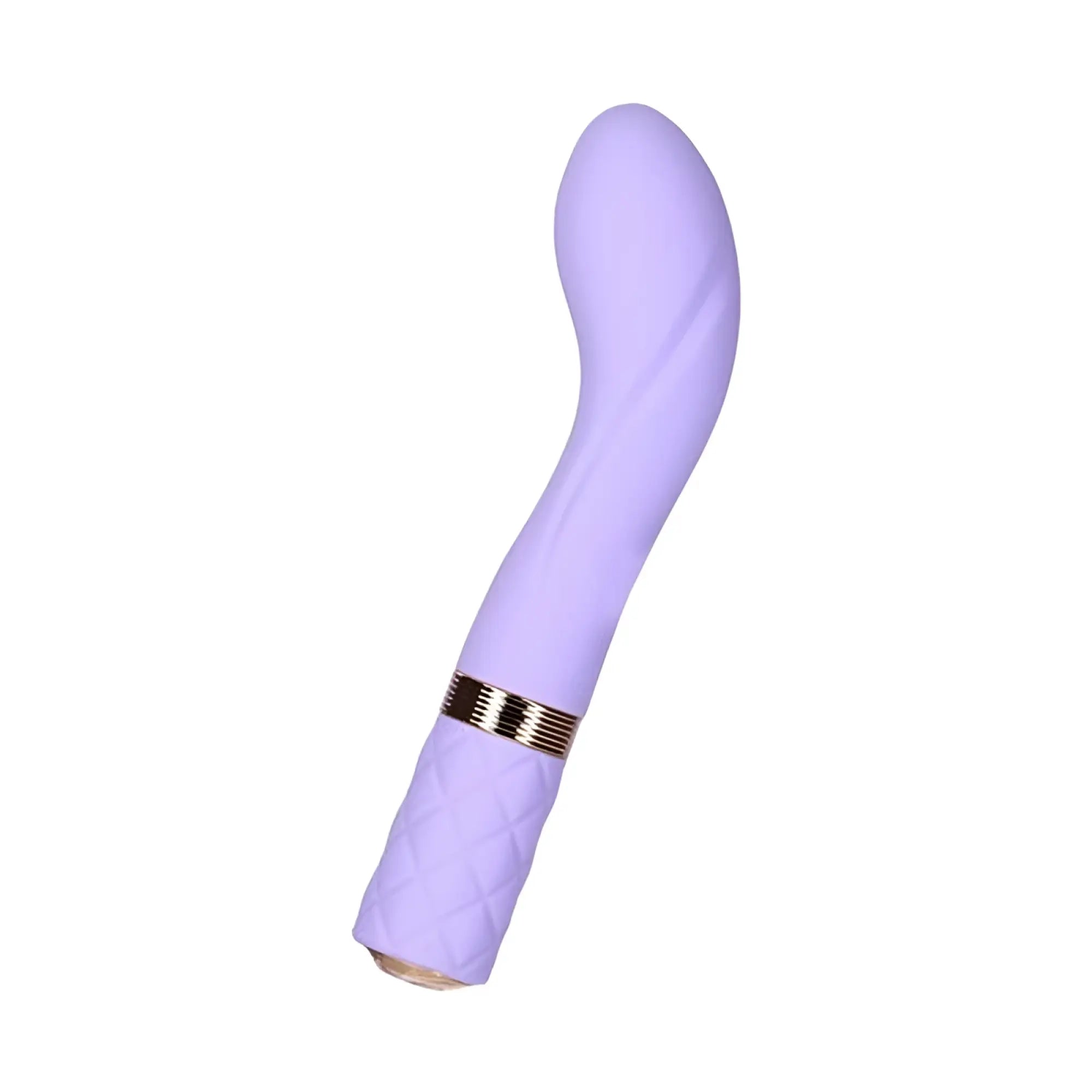 Lavender silicone pillow talk special edition sassy g spot massager with quilted grip and gold metallic band