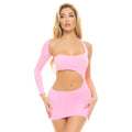 Pink lipstick cut my life into pieces dress is a pink one-shoulder cutout mini dress with long sleeve in one size