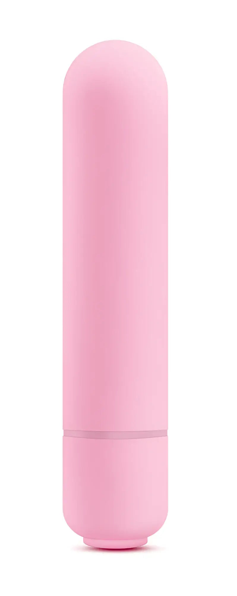 Pink silicone vibrational toy play with me cutey vibe plus with smooth rounded design and subtle horizontal band near base