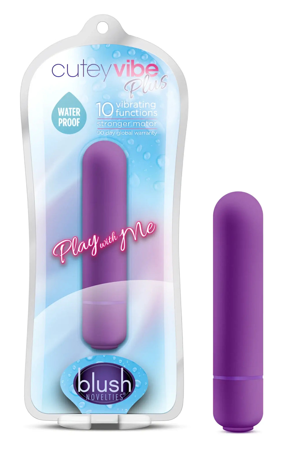 Purple cylindrical vibrator Play With Me Cutey Vibe Plus with smooth matte finish and rounded ends